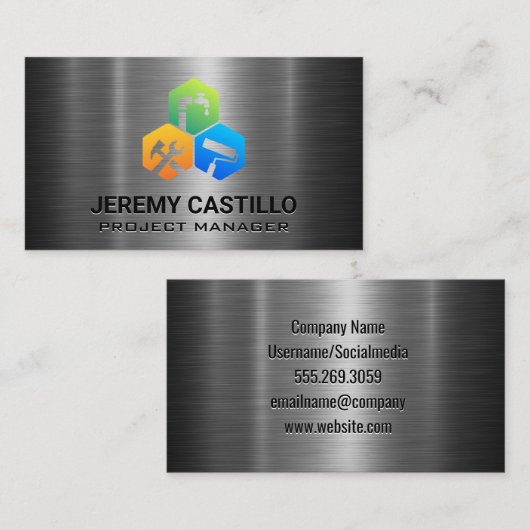 Reparatie Bouwservice | Metaal Visitekaartje (Voorkant / Achterkant)