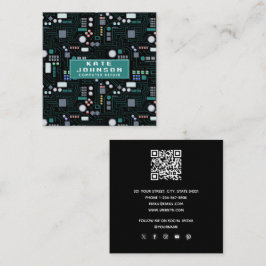 Reparatie Computer Printplaat QR Code Vierkante Visitekaartje