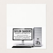 Reparatie computertechnicus visitekaartje (Buitenkant ongevouwen)