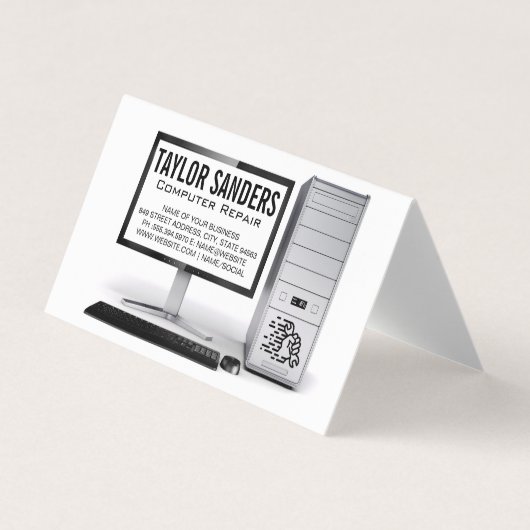 Reparatie computertechnicus visitekaartje (Voorkant)