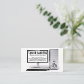 Reparatie computertechnicus visitekaartje (Staand voorkant)