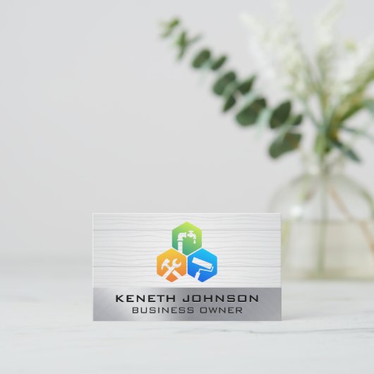 Reparatie Diensten | Hout Metaal Visitekaartje (Staand voorkant)