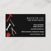 Reparatie en onderhoud van handyman visitekaartje (Achterkant)