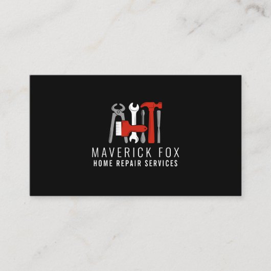 Reparatie en onderhoud van handyman visitekaartje (Voorkant)