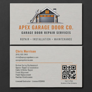 Reparatie Garagedeur Metalen QR-code Visitekaartje