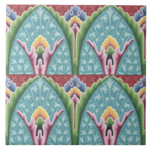 Reparatie  geometrische kleurige regenboogfloral T Tegeltje