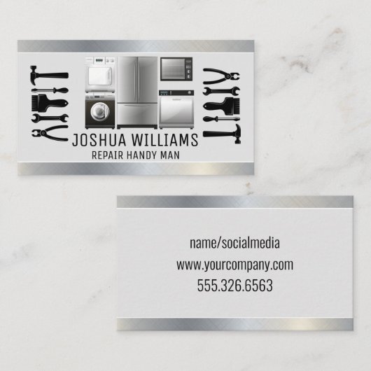 Reparatie Gereedschap | Apparaten | Klusjesman Visitekaartje (Voorkant / Achterkant)