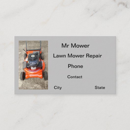 Reparatie grasmaaier visitekaartje (Voorkant)