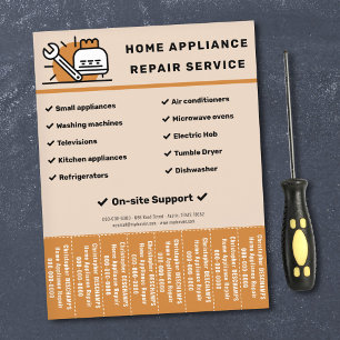 Reparatie Huishoudelijke Apparaten Afscheur stroke Flyer