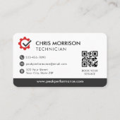 Reparatie monteur QR-code professioneel Visitekaartje (Achterkant)