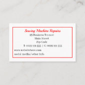 Reparatie naaimachine visitekaartje (Achterkant)