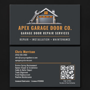 Reparatie QR-code voor garagedeuren professionele Visitekaartje