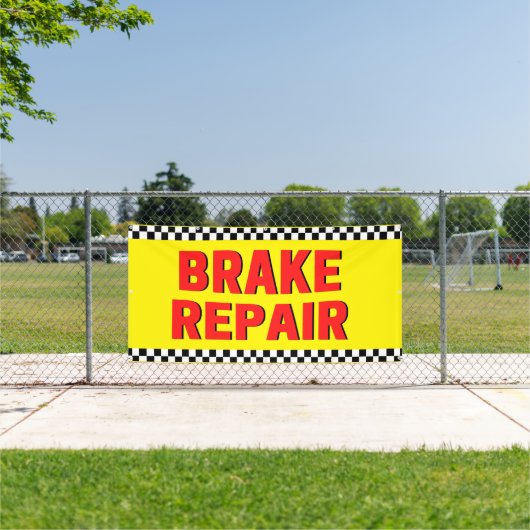 Reparatie Remmen Autozaak Wit Groot Spandoek (Insitu)