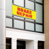 Reparatie Remmen Autozaak Wit Groot Spandoek (Buitenkant Gebouw)