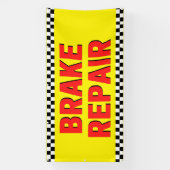 Reparatie Remmen Autozaak Wit Groot Spandoek (Verticaal)