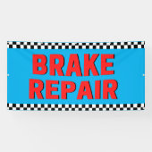 Reparatie Remmen Autozaak Wit Groot Spandoek (Horizontaal)