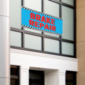 Reparatie Remmen Autozaak Wit Groot Spandoek (Buitenkant Gebouw)