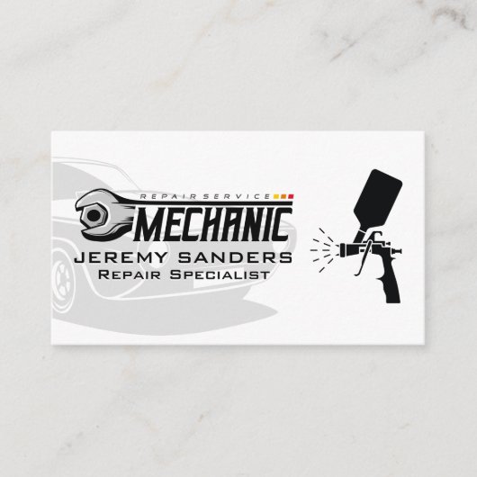 Reparatie Service Monteur Sleutel Spuitpistool Visitekaartje (Voorkant)
