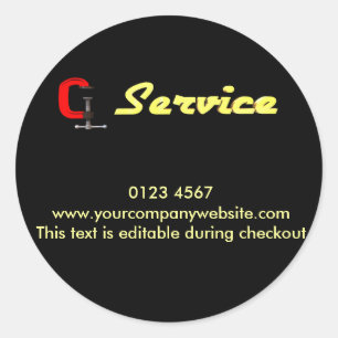 reparatie - service ronde sticker