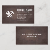 Reparatie thuisservices | Achtergrond bruine textu Visitekaartje (Voorkant / Achterkant)