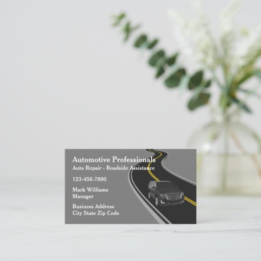 Reparatie van auto's langs de weg visitekaartje (Staand voorkant)