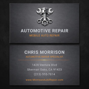 Reparatie van auto's Metaal Visitekaartje