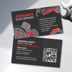 Reparatie van auto's - monteur visitekaartje