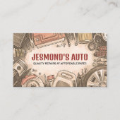 Reparatie van auto's - monteur visitekaartje (Voorkant)