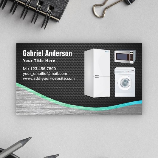Reparatie van Black Mesh Steel Home Appliances Visitekaartje