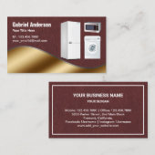 Reparatie van bruine lederen goudapparaten visitekaartje (Voorkant / Achterkant)