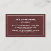 Reparatie van bruine lederen goudapparaten visitekaartje (Achterkant)