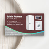 Reparatie van bruine lederen staal visitekaartje