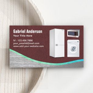 Reparatie van bruine lederen staal visitekaartje