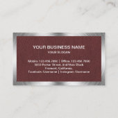 Reparatie van bruine lederen staal visitekaartje (Achterkant)