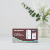 Reparatie van bruine lederen staal visitekaartje (Staand voorkant)