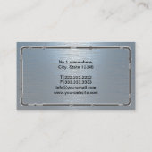 Reparatie van buisleidingen met blauw geborstelde  visitekaartje (Achterkant)