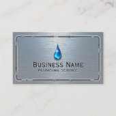 Reparatie van buisleidingen met blauw geborstelde  visitekaartje (Voorkant)