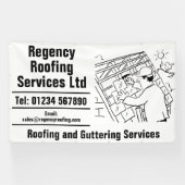 Reparatie van daken en goten spandoek (Horizontaal)