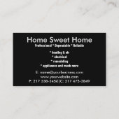 Reparatie van handyman visitekaartje (Achterkant)