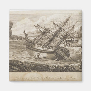 Reparatie van het schip Kapitein Cooks Magneet