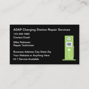 Reparatie van laadstation voor elektrische auto's visitekaartje