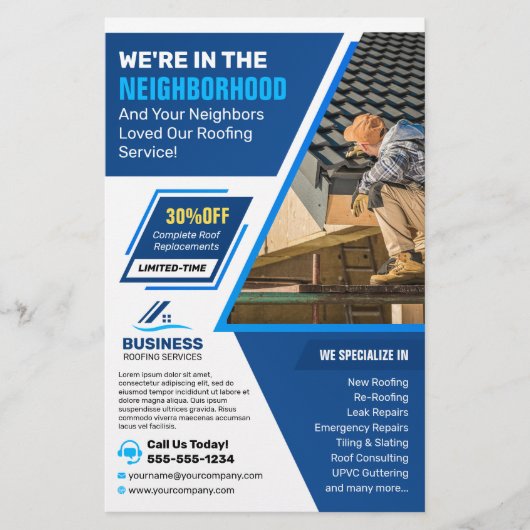 Reparatie van lokale dakbedekking, dakbedekking, g flyer (Voorkant)