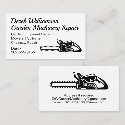 Reparatie van machines en toestellen voor kettingz visitekaartje (Voorkant / Achterkant)