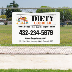 Reparatie van schoenen door vakman Car Magneet Spandoek