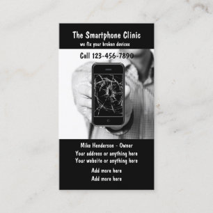 Reparatie van telefoons visitekaartje