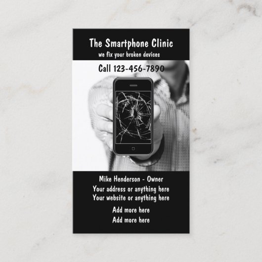 Reparatie van telefoons visitekaartje (Voorkant)