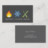 Reparatie voor verwarming en airconditioning visitekaartje (Voorkant / Achterkant)