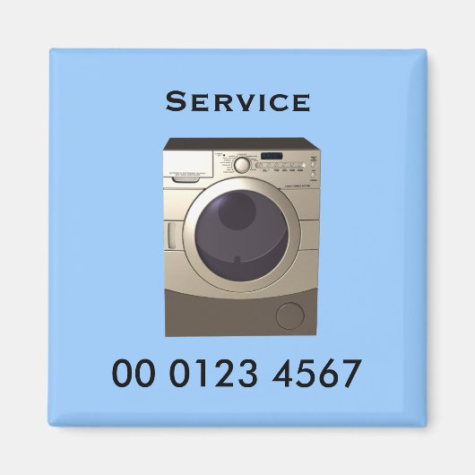 Reparatie - wasmachine service label magneet (Voorkant)