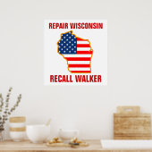 Reparatie Wisconsin, Recall Walker Poster (Keuken)