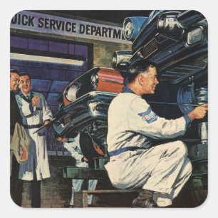 Reparatiebedrijf voor oldtimers Auto monteur  Vierkante Sticker